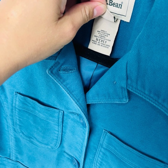 L.L Bean Teal Blue Multi Pocket Vintage Soft Short PEACOAT Jacket - Picture 5 of 7